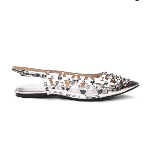 NWT Ash BAZAAR STUDDED SLINGBACK BALLET FLAT sz 9 Retail $225 - Picture 4 of 10